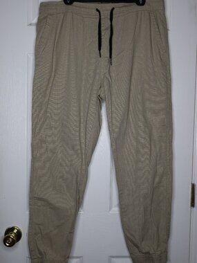 Brooklyn Laundry Premium Co Men's Pull On Pants Tan Khaki LARGE